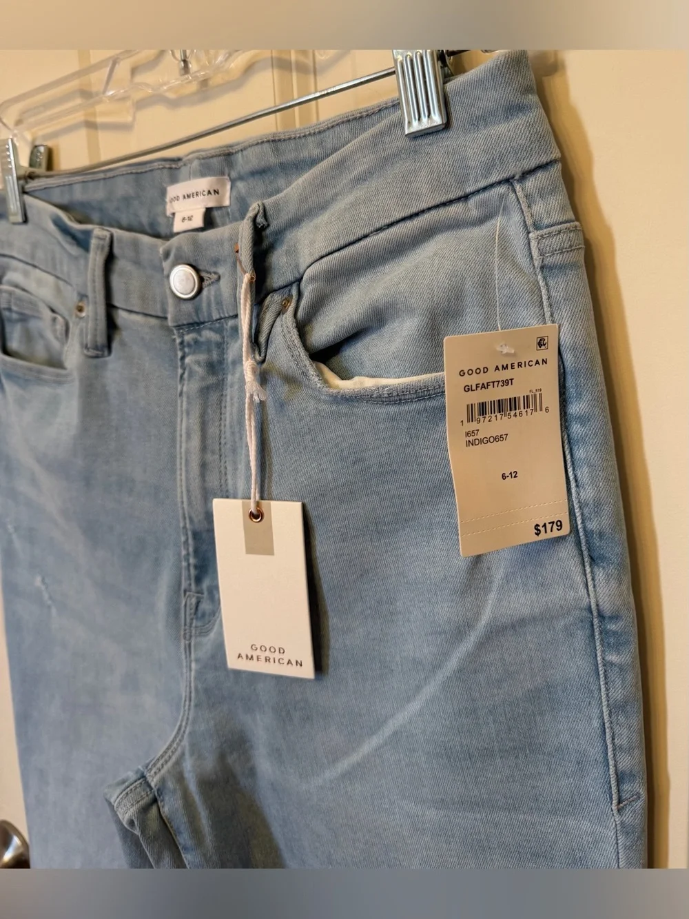 NWT Good American ALWAYS FITS GOOD LEGS FLARE Stretch Jeans, Sizes 6-12
